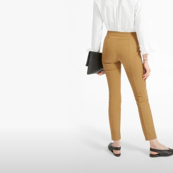 Everlane Side Zip Stretch Cotton Work Pant Ochre - Picture 2 of 7